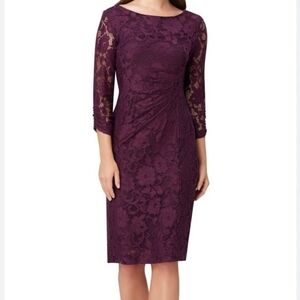 Tahari Arthur S. Levine Lace Dress 3/4 Sleeve